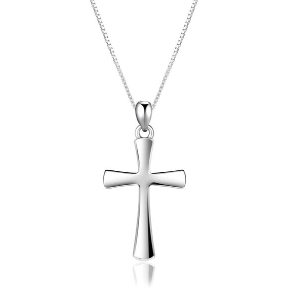 Jewelry - Sterling Silver Cross Necklace 925 Women Gift Jewelry 18+2 Inch